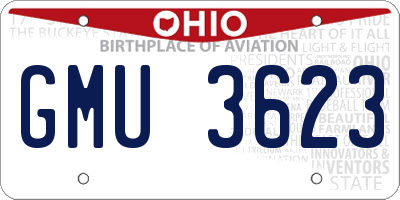 OH license plate GMU3623