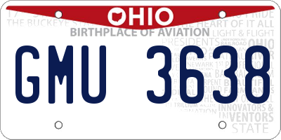 OH license plate GMU3638