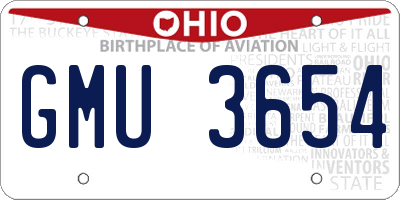 OH license plate GMU3654