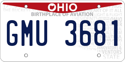 OH license plate GMU3681