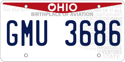 OH license plate GMU3686