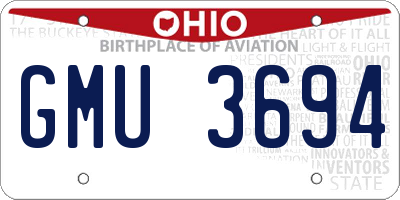 OH license plate GMU3694