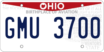 OH license plate GMU3700