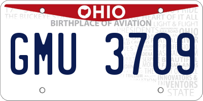OH license plate GMU3709