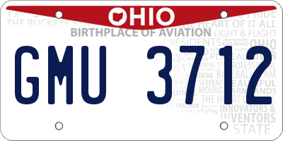 OH license plate GMU3712