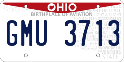 OH license plate GMU3713