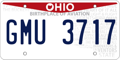 OH license plate GMU3717
