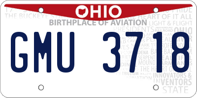 OH license plate GMU3718