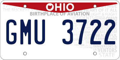 OH license plate GMU3722