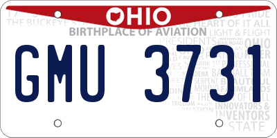 OH license plate GMU3731