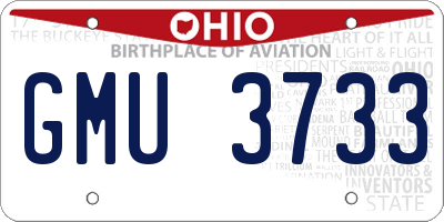 OH license plate GMU3733