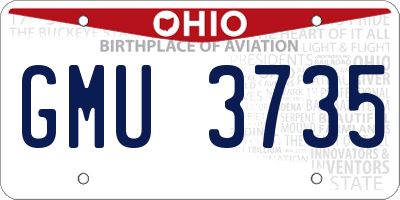 OH license plate GMU3735