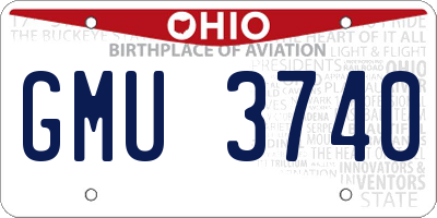 OH license plate GMU3740