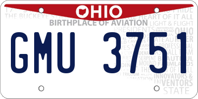 OH license plate GMU3751