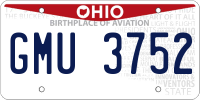 OH license plate GMU3752