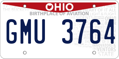 OH license plate GMU3764