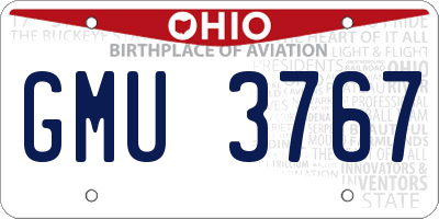 OH license plate GMU3767