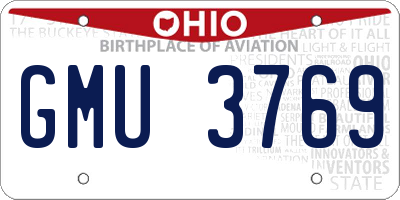 OH license plate GMU3769