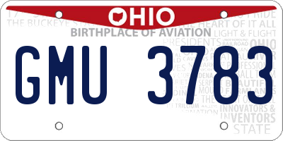 OH license plate GMU3783