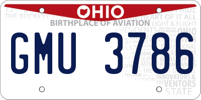 OH license plate GMU3786
