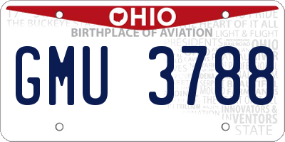 OH license plate GMU3788