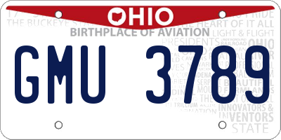 OH license plate GMU3789