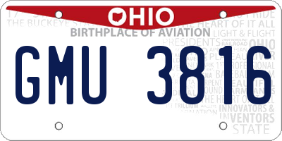 OH license plate GMU3816