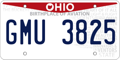 OH license plate GMU3825