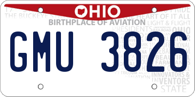 OH license plate GMU3826
