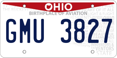OH license plate GMU3827