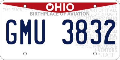 OH license plate GMU3832