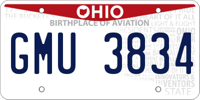 OH license plate GMU3834
