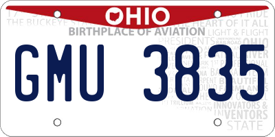 OH license plate GMU3835