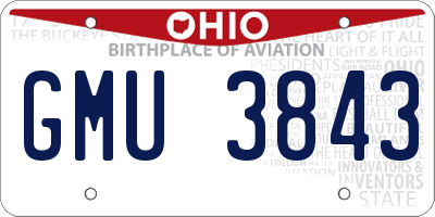 OH license plate GMU3843