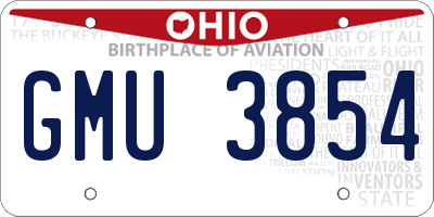 OH license plate GMU3854