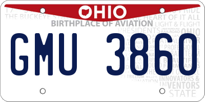 OH license plate GMU3860