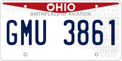 OH license plate GMU3861