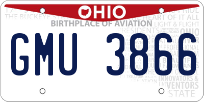 OH license plate GMU3866