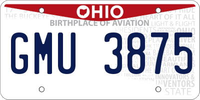 OH license plate GMU3875