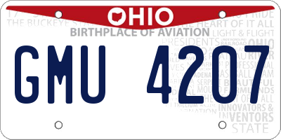 OH license plate GMU4207