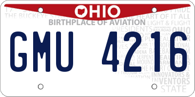 OH license plate GMU4216