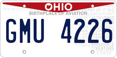 OH license plate GMU4226
