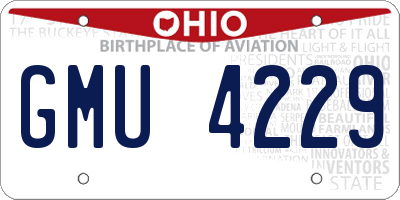 OH license plate GMU4229