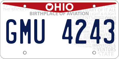 OH license plate GMU4243