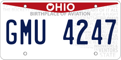 OH license plate GMU4247