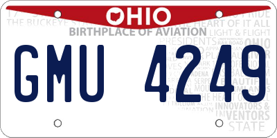 OH license plate GMU4249
