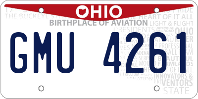 OH license plate GMU4261