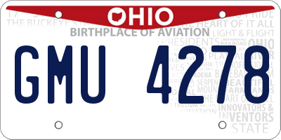 OH license plate GMU4278