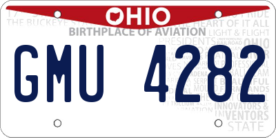 OH license plate GMU4282