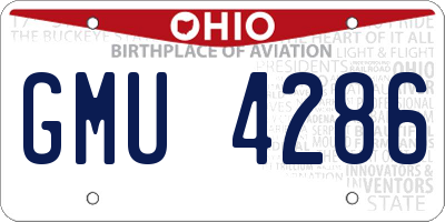 OH license plate GMU4286
